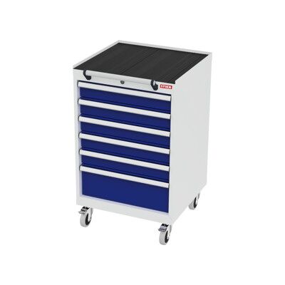 Armoire à tiroirs mobile STIER, avec 6 tiroirs, lxPxH 600x575x990 mm, gris clair/bleu gentiane (905042) - Publicité Armoire à tiroirs mobile STIER, avec 6 tiroirs, lxPxH 600x575x990 mm, gris clair/bleu gentiane (905042) - Publicité