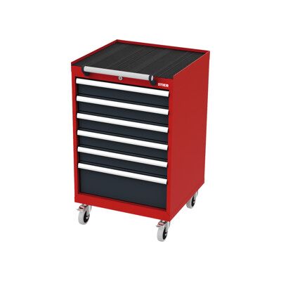 Armoire à tiroirs mobile STIER, avec 6 tiroirs, lxPxH 600x575x990 mm, rouge/gris anthracite (904970) - Publicité Armoire à tiroirs mobile STIER, avec 6 tiroirs, lxPxH 600x575x990 mm, rouge/gris anthracite (904970) - Publicité