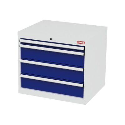 Armoire à tiroirs STIER, avec 4 tiroirs, lxPxH 700x575x620 mm, gris clair/bleu gentiane (905058) - Publicité Armoire à tiroirs STIER, avec 4 tiroirs, lxPxH 700x575x620 mm, gris clair/bleu gentiane (905058) - Publicité