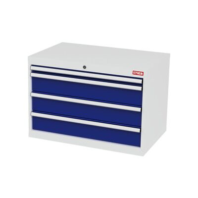 Armoire à tiroirs STIER, avec 4 tiroirs, lxPxH 900x575x620 mm, gris clair/bleu gentiane (905076) - Publicité Armoire à tiroirs STIER, avec 4 tiroirs, lxPxH 900x575x620 mm, gris clair/bleu gentiane (905076) - Publicité