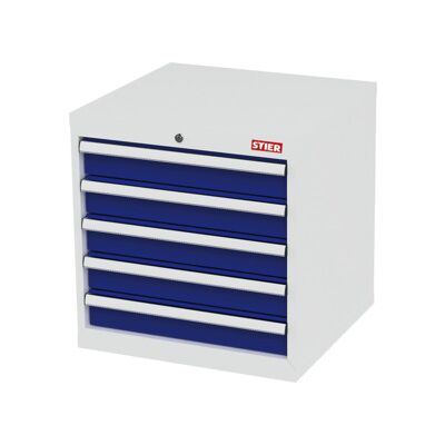 Armoire à tiroirs STIER, avec 5 tiroirs, lxPxH 600x575x620 mm, gris clair/bleu gentiane (905038) - Publicité Armoire à tiroirs STIER, avec 5 tiroirs, lxPxH 600x575x620 mm, gris clair/bleu gentiane (905038) - Publicité