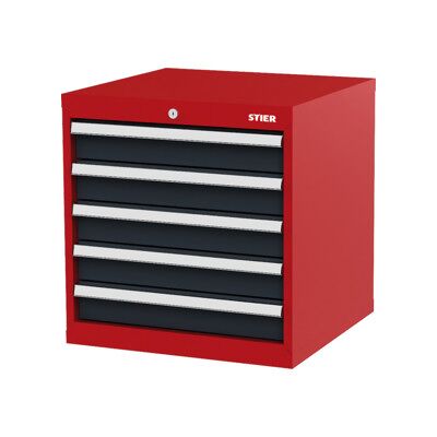 Armoire à tiroirs STIER, avec 5 tiroirs, lxPxH 600x575x620 mm, rouge/gris anthracite (904966) - Publicité Armoire à tiroirs STIER, avec 5 tiroirs, lxPxH 600x575x620 mm, rouge/gris anthracite (904966) - Publicité