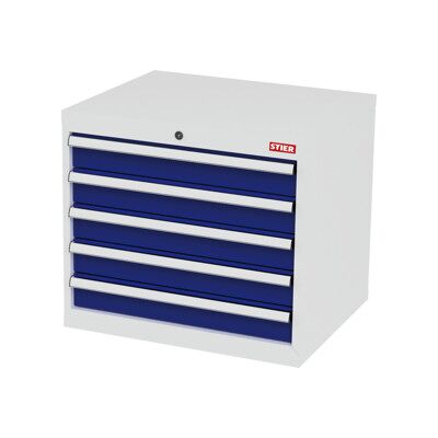 Armoire à tiroirs STIER, avec 5 tiroirs, lxPxH 700x575x620 mm, gris clair/bleu gentiane (905057) - Publicité Armoire à tiroirs STIER, avec 5 tiroirs, lxPxH 700x575x620 mm, gris clair/bleu gentiane (905057) - Publicité