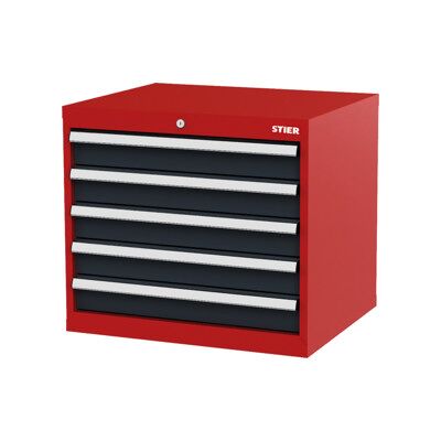 Armoire à tiroirs STIER, avec 5 tiroirs, lxPxH 700x575x620 mm, rouge/gris anthracite (904985) - Publicité Armoire à tiroirs STIER, avec 5 tiroirs, lxPxH 700x575x620 mm, rouge/gris anthracite (904985) - Publicité