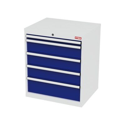 Armoire à tiroirs STIER, avec 5 tiroirs, lxPxH 700x575x820 mm, gris clair/bleu gentiane (905060) - Publicité Armoire à tiroirs STIER, avec 5 tiroirs, lxPxH 700x575x820 mm, gris clair/bleu gentiane (905060) - Publicité