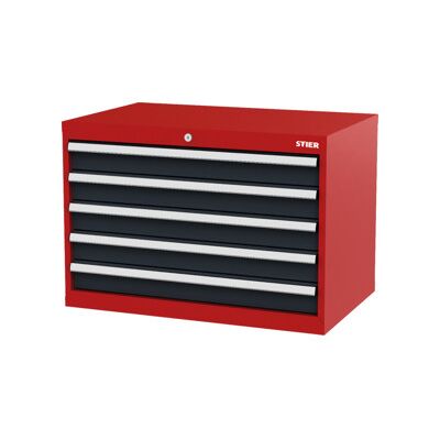 Armoire à tiroirs STIER, avec 5 tiroirs, lxPxH 900x575x620 mm, rouge/gris anthracite (905003) - Publicité Armoire à tiroirs STIER, avec 5 tiroirs, lxPxH 900x575x620 mm, rouge/gris anthracite (905003) - Publicité