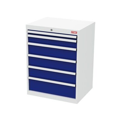 Armoire à tiroirs STIER, avec 6 tiroirs, lxPxH 700x575x920 mm, gris clair/bleu gentiane (905063) - Publicité Armoire à tiroirs STIER, avec 6 tiroirs, lxPxH 700x575x920 mm, gris clair/bleu gentiane (905063) - Publicité