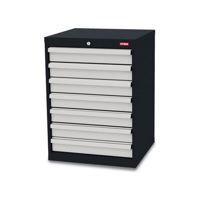 Armoire à tiroirs STIER avec 7 tiroirs, lxPxH 600x575x820 mm, RAL 7016 / RAL 7035 (906264) - Publicité Armoire à tiroirs STIER avec 7 tiroirs, lxPxH 600x575x820 mm, RAL 7016 / RAL 7035 (906264) - Publicité