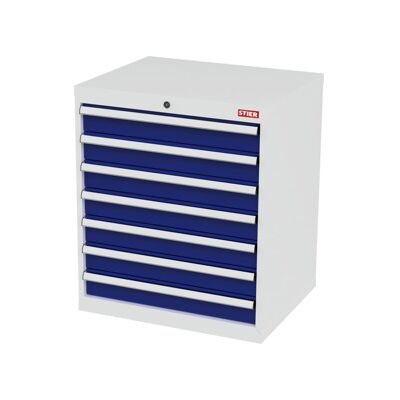 Armoire à tiroirs STIER, avec 7 tiroirs, lxPxH 700x575x820 mm, gris clair/bleu gentiane (905059) - Publicité Armoire à tiroirs STIER, avec 7 tiroirs, lxPxH 700x575x820 mm, gris clair/bleu gentiane (905059) - Publicité