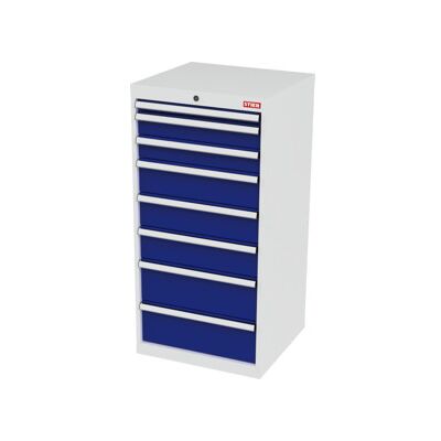 Armoire à tiroirs STIER, avec 8 tiroirs, lxPxH 600x575x1220 mm, gris clair/bleu gentiane (905053) - Publicité Armoire à tiroirs STIER, avec 8 tiroirs, lxPxH 600x575x1220 mm, gris clair/bleu gentiane (905053) - Publicité