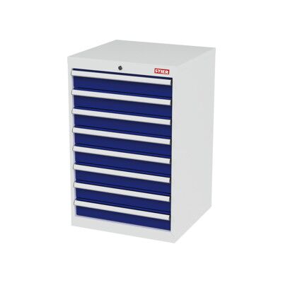 Armoire à tiroirs STIER, avec 8 tiroirs, lxPxH 600x575x920 mm, gris clair/bleu gentiane (905046) - Publicité Armoire à tiroirs STIER, avec 8 tiroirs, lxPxH 600x575x920 mm, gris clair/bleu gentiane (905046) - Publicité
