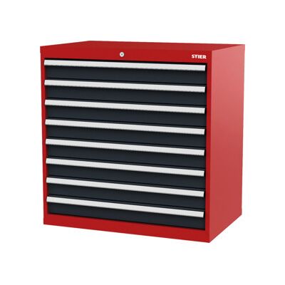 Armoire à tiroirs STIER, avec 8 tiroirs, lxPxH 900x575x920 mm, rouge/gris anthracite (905008) - Publicité Armoire à tiroirs STIER, avec 8 tiroirs, lxPxH 900x575x920 mm, rouge/gris anthracite (905008) - Publicité