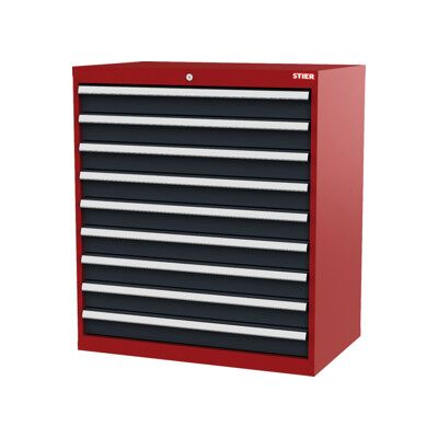 Armoire à tiroirs STIER avec 9 tiroirs, lxPxH 900x575x1020 mm, RAL 3020 / RAL 7016 (906269) - Publicité Armoire à tiroirs STIER avec 9 tiroirs, lxPxH 900x575x1020 mm, RAL 3020 / RAL 7016 (906269) - Publicité