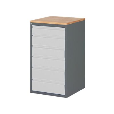 Armoire à tiroirs STIER Premium avec 6 tiroirs et dessus en hêtre, lxPxH 580x650x1 035 mm (906121) - Publicité Armoire à tiroirs STIER Premium avec 6 tiroirs et dessus en hêtre, lxPxH 580x650x1 035 mm (906121) - Publicité