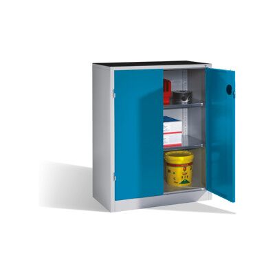 C + P Möbelsysteme Armoire d'appoint C+P pour charges lourdes avec portes battantes, intérieur 2 tablettes, H1200xL930xP500mm Façade bleu clair Corps gris clair ; C + P (8521-052 S10173) - Publicité C + P Möbelsysteme Armoire d'appoint C+P pour charges lourdes avec portes battantes, intérieur 2 tablettes, H1200xL930xP500mm Façade bleu clair Corps gris clair ; C + P (8521-052 S10173) - Publicité