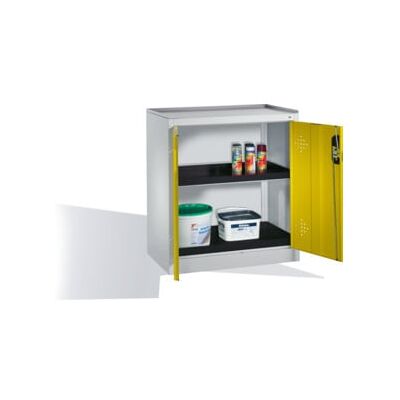 C + P Möbelsysteme Armoire d'appoint environnementale C+P avec portes battantes, 2 bacs en polyéthylène, H1020xL930xP500mm Façade jaune trafic Corps gris clair ; C + P M (8821-316 S10086) - Publicité C + P Möbelsysteme Armoire d'appoint environnementale C+P avec portes battantes, 2 bacs en polyéthylène, H1020xL930xP500mm Façade jaune trafic Corps gris clair ; C + P M (8821-316 S10086) - Publicité