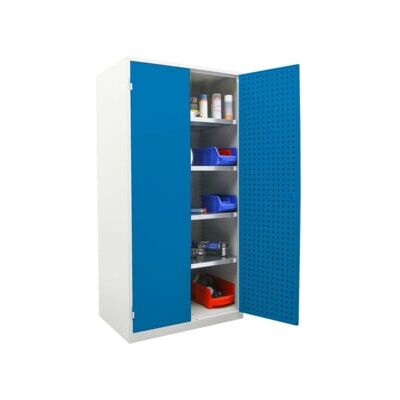 Armoire d'atelier STIER LP 1940x1000x600 mm, bleu gentiane (906608) - Publicité Armoire d'atelier STIER LP 1940x1000x600 mm, bleu gentiane (906608) - Publicité