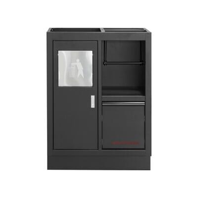 Armoire de base de la centrale électrique avec poubelle/porte-papier ; Kraftwerk (3964-11-BLK) - Publicité Armoire de base de la centrale électrique avec poubelle/porte-papier ; Kraftwerk (3964-11-BLK) - Publicité