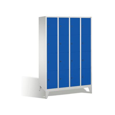 C+P Armoire à casiers Classic sur pieds, 16 casiers, H1850×I1190×P500mm, façade bleu gentiane, corps gris clair ; C + P Möbelsysteme (8010-404 S10019) - Publicité C+P Armoire à casiers Classic sur pieds, 16 casiers, H1850×I1190×P500mm, façade bleu gentiane, corps gris clair ; C + P Möbelsysteme (8010-404 S10019) - Publicité