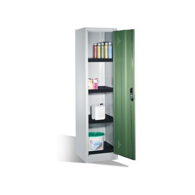 Armoire d'environnement C+P avec porte battante, 4 bacs en polyéthylène, H1950xL500xP500mm Façade vert réséda Corps gris clair ; C + P Möbelsysteme (8901-316 S10111) - Publicité Armoire d'environnement C+P avec porte battante, 4 bacs en polyéthylène, H1950xL500xP500mm Façade vert réséda Corps gris clair ; C + P Möbelsysteme (8901-316 S10111) - Publicité