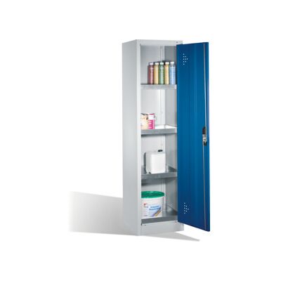 Armoire d'environnement C+P avec porte battante, 4 tablettes pour bacs, H1950xL500xP500mm Façade bleu gentiane Corps gris clair ; C + P Möbelsysteme (8901-315 S10141) - Publicité Armoire d'environnement C+P avec porte battante, 4 tablettes pour bacs, H1950xL500xP500mm Façade bleu gentiane Corps gris clair ; C + P Möbelsysteme (8901-315 S10141) - Publicité