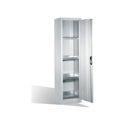 Armoire d'environnement C+P avec porte battante, 4 tablettes pour bacs, H1950xL500xP500mm Façade gris clair Corps gris clair ; C + P Möbelsysteme (8901-315 S10138) - Publicité Armoire d'environnement C+P avec porte battante, 4 tablettes pour bacs, H1950xL500xP500mm Façade gris clair Corps gris clair ; C + P Möbelsysteme (8901-315 S10138) - Publicité