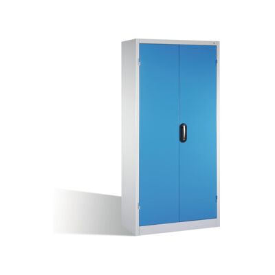 C + P Möbelsysteme Armoire pour charges lourdes C+P avec portes battantes, 4 tablettes et 3 tiroirs, H1950xL930xP500mm Façade bleu clair Corps gris clair ; C + P Möbelsy (8921-523 S10074) - Publicité C + P Möbelsysteme Armoire pour charges lourdes C+P avec portes battantes, 4 tablettes et 3 tiroirs, H1950xL930xP500mm Façade bleu clair Corps gris clair ; C + P Möbelsy (8921-523 S10074) - Publicité
