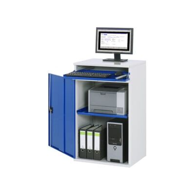 RAU Station de travail pour ordinateur - Étagère ajustable, Gris clair / Bleu genziana - Publicité RAU Station de travail pour ordinateur - Étagère ajustable, Gris clair / Bleu genziana - Publicité