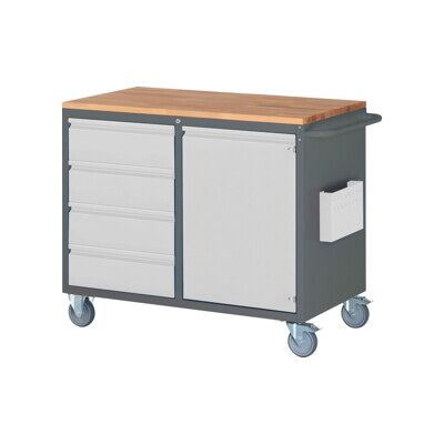 Armoire roulante STIER Premium avec 4 tiroirs et 1 porte battante, lxPxH 1 145x650x975 mm (906133) - Publicité Armoire roulante STIER Premium avec 4 tiroirs et 1 porte battante, lxPxH 1 145x650x975 mm (906133) - Publicité