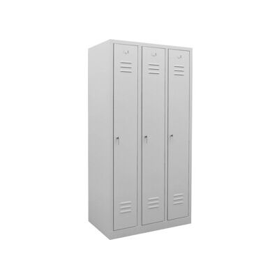 Armoire-vestiaire STIER, 3 compartiments, 1 800x870x500 mm, gris clair (905447) - Publicité Armoire-vestiaire STIER, 3 compartiments, 1 800x870x500 mm, gris clair (905447) - Publicité