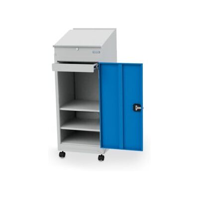 Bedrunka+Hirth Armoire à portes battantes 105 avec socle roulant et dessus incliné 105 I×P×H 500×500×1315 mm (04.105K) - Publicité Bedrunka+Hirth Armoire à portes battantes 105 avec socle roulant et dessus incliné 105 I×P×H 500×500×1315 mm (04.105K) - Publicité