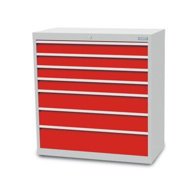 Bedrunka + Hirth - Schubladenschrank 98x101.9x50 cm grau/blau - drawer cabinet - Publicité Bedrunka + Hirth - Schubladenschrank 98x101.9x50 cm grau/blau - drawer cabinet - Publicité