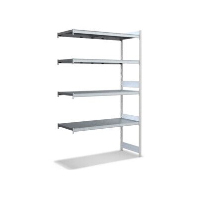 Bito Grand Rayonnage Ensemble de rayonnages supplémentaires / 350kg 2499x1512x624 Tablette 4 niveaux RAL7035 (C1256-0089) - Publicité Bito Grand Rayonnage Ensemble de rayonnages supplémentaires / 350kg 2499x1512x624 Tablette 4 niveaux RAL7035 (C1256-0089) - Publicité