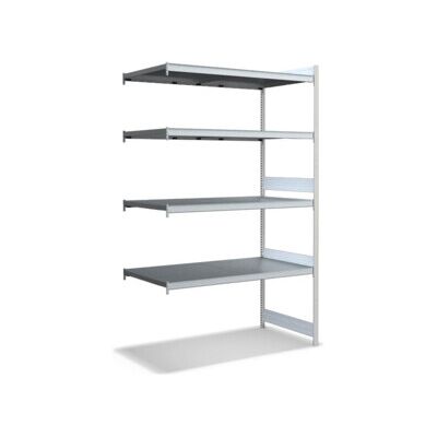 Bito Grand Rayonnage Ensemble de rayonnages supplémentaires / 350kg 2499x1512x824 Tablette 4 niveaux RAL7035 (C1256-0090) - Publicité Bito Grand Rayonnage Ensemble de rayonnages supplémentaires / 350kg 2499x1512x824 Tablette 4 niveaux RAL7035 (C1256-0090) - Publicité