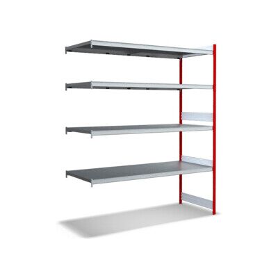 Bito Grand Rayonnage Ensemble de rayonnages supplémentaires / 350kg 2499x2016x824 Tablette 4 niveaux RAL3000 (C1256-0072) - Publicité Bito Grand Rayonnage Ensemble de rayonnages supplémentaires / 350kg 2499x2016x824 Tablette 4 niveaux RAL3000 (C1256-0072) - Publicité