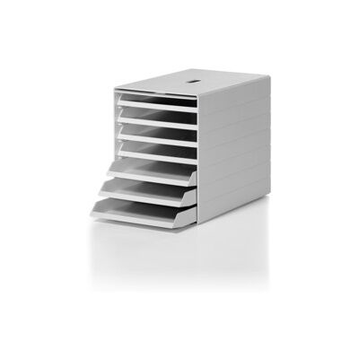Boîte de tiroir 7 tiroirs avec clapet frontal escamot. gris H322xl250xP365 mm DU ; Durable (1712001050) - Publicité Boîte de tiroir 7 tiroirs avec clapet frontal escamot. gris H322xl250xP365 mm DU ; Durable (1712001050) - Publicité