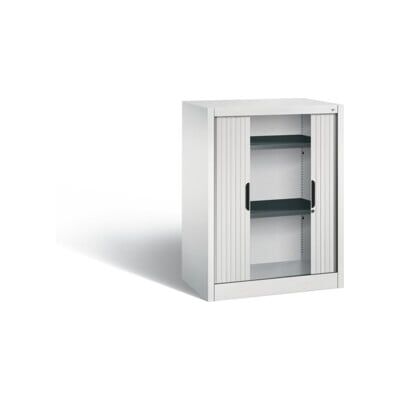 Armoire à rideau CP Omnispace - 2 étagères, gris clair - Publicité Armoire à rideau CP Omnispace - 2 étagères, gris clair - Publicité