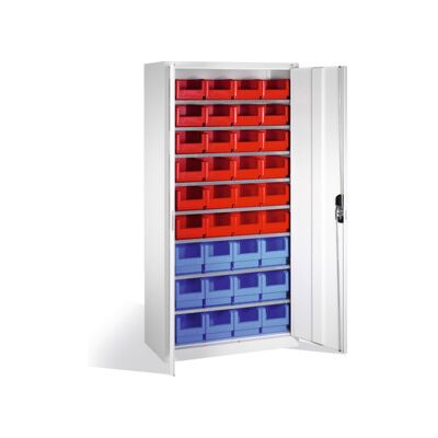 C+P Armoire à bacs de rangement 26 compartiments, H1980xL1000xP420mm Gris clair façade et corps ; C + P Möbelsysteme (133144-23 S10028) - Publicité C+P Armoire à bacs de rangement 26 compartiments, H1980xL1000xP420mm Gris clair façade et corps ; C + P Möbelsysteme (133144-23 S10028) - Publicité
