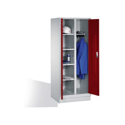 C+P Armoire à linge Classic sur socle, 2 compartiments, H1850×I810×P500mm, façade rubis, corps gris clair ; C + P Möbelsysteme (8160-22 S10010) - Publicité C+P Armoire à linge Classic sur socle, 2 compartiments, H1850×I810×P500mm, façade rubis, corps gris clair ; C + P Möbelsysteme (8160-22 S10010) - Publicité