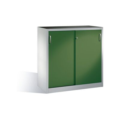 C+P Armoire latérale robuste avec portes coulissantes, 2 étagères, H1200xL1200xP500mm Façade Reseda vert corps gris clair ; C + P Möbelsysteme (2057-092 S10010) - Publicité C+P Armoire latérale robuste avec portes coulissantes, 2 étagères, H1200xL1200xP500mm Façade Reseda vert corps gris clair ; C + P Möbelsysteme (2057-092 S10010) - Publicité
