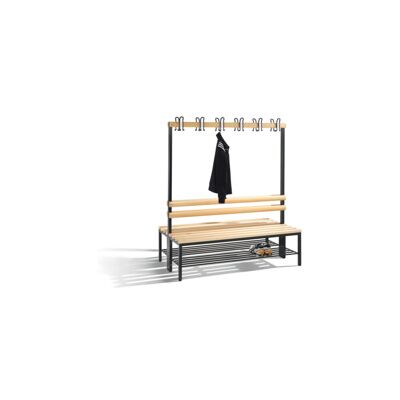 C+P Banc d'armoire double face Basic avec support à chaussures, H1650xL1500xP756mm, gris noir/hêtre ; C + P Möbelsysteme (8051-210 S10051) - Publicité C+P Banc d'armoire double face Basic avec support à chaussures, H1650xL1500xP756mm, gris noir/hêtre ; C + P Möbelsysteme (8051-210 S10051) - Publicité