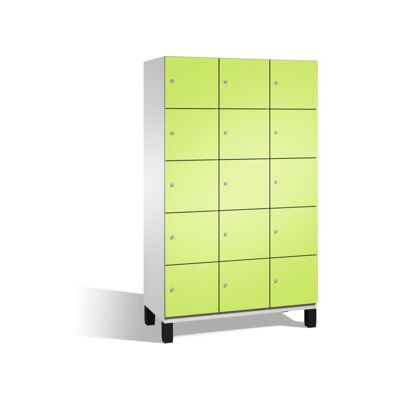 Cabinet Cambio C+P sur pieds, 15 compartiments, H1980xL1200xP525mm avant Viridian vert carrosserie gris clair ; C + P Möbelsysteme (45104-32 S10019) - Publicité Cabinet Cambio C+P sur pieds, 15 compartiments, H1980xL1200xP525mm avant Viridian vert carrosserie gris clair ; C + P Möbelsysteme (45104-32 S10019) - Publicité