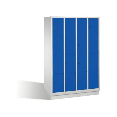 C+P Armoire à casiers Classic sur socle, 16 casiers, H1800×I1190×P500 mm, façade bleu gentiane, corps gris clair ; C + P Möbelsysteme (8020-404 S10007) - Publicité C+P Armoire à casiers Classic sur socle, 16 casiers, H1800×I1190×P500 mm, façade bleu gentiane, corps gris clair ; C + P Möbelsysteme (8020-404 S10007) - Publicité