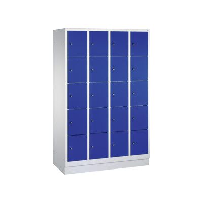 C+P Armoire à casiers Classic sur socle, 20 casiers, H1800×I1190×P500 mm, façade bleu gentiane, corps gris clair ; C + P Möbelsysteme (8020-405 S10025) - Publicité C+P Armoire à casiers Classic sur socle, 20 casiers, H1800×I1190×P500 mm, façade bleu gentiane, corps gris clair ; C + P Möbelsysteme (8020-405 S10025) - Publicité