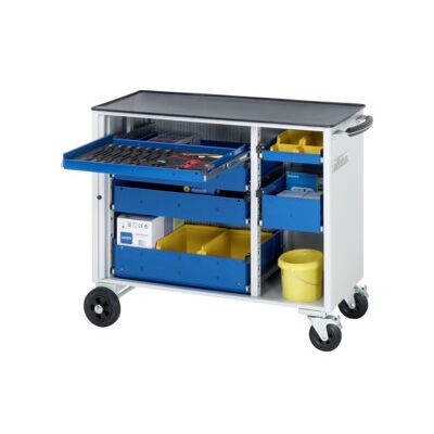 Chariot à outils Rau avec 4 tiroirs métal LxPxH 1025x520x890mm (02-10460.11) - Publicité Chariot à outils Rau avec 4 tiroirs métal LxPxH 1025x520x890mm (02-10460.11) - Publicité