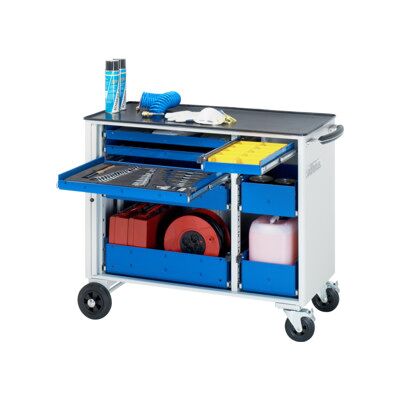 Chariot à outils Rau avec 6 tiroirs et tiroir perforé en métal LxPxH 1025x520x890mm (02-10400.11) - Publicité Chariot à outils Rau avec 6 tiroirs et tiroir perforé en métal LxPxH 1025x520x890mm (02-10400.11) - Publicité
