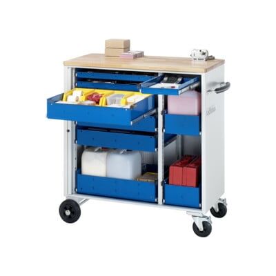 Chariot à outils Rau avec 6 tiroirs hêtre LxPxH 1025x520x1080mm (02-10850B.11) - Publicité Chariot à outils Rau avec 6 tiroirs hêtre LxPxH 1025x520x1080mm (02-10850B.11) - Publicité