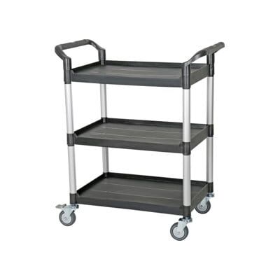Chariot STIER de service à 3 étagères, 850 mm de long x 480 mm de large x 1000 mm de haut, charge max. 250kg , plastique résistant, voiture de service, chariot d'atelier (903107) - Publicité Chariot STIER de service à 3 étagères, 850 mm de long x 480 mm de large x 1000 mm de haut, charge max. 250kg , plastique résistant, voiture de service, chariot d'atelier (903107) - Publicité