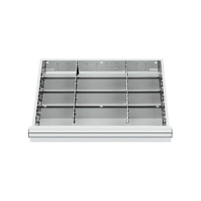 Compartimentage de tiroir STIER, séparations en métal, BLH 100/125 mm, dimensions intérieures 600x450 mm, 12 casiers, 6 x TW 175 (903924) - Publicité Compartimentage de tiroir STIER, séparations en métal, BLH 100/125 mm, dimensions intérieures 600x450 mm, 12 casiers, 6 x TW 175 (903924) - Publicité