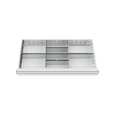 Compartimentage de tiroir STIER, séparations en métal, BLH 100/125 mm, dimensions intérieures 800x450 mm, 8 casiers (CL9E100MT05) - Publicité Compartimentage de tiroir STIER, séparations en métal, BLH 100/125 mm, dimensions intérieures 800x450 mm, 8 casiers (CL9E100MT05) - Publicité